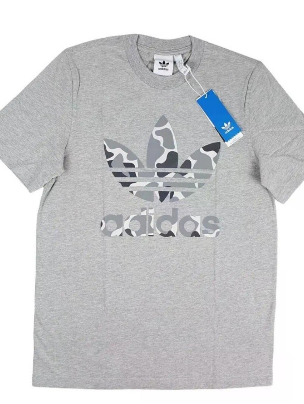 adidas Grey Camo Trefoil Graphic Tee